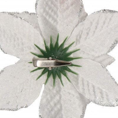 Vianočná hviezda s klipom 13x13 cm, biela