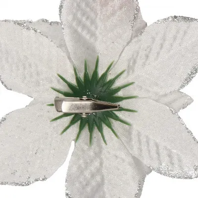 Vianočná hviezda s klipom 13x13 cm, biela