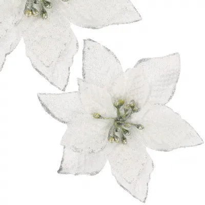 Vianočná hviezda s klipom 13x13 cm, biela