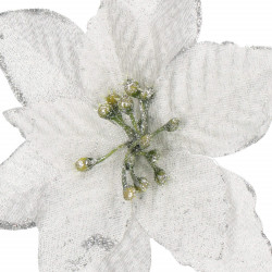 Vianočná hviezda s klipom 13x13 cm, biela