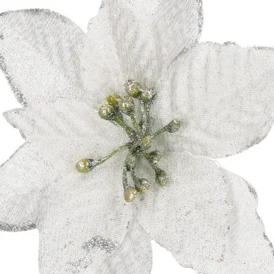 Vianočná hviezda s klipom 13x13 cm, biela