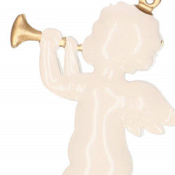 Vianočné kovové ozdoby - Anjeli s trúbkou, súprava 3ks