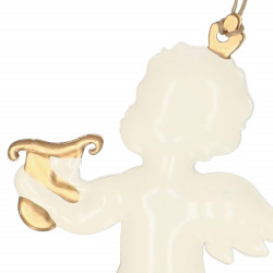 Vianočné kovové ozdoby - Anjeli s trúbkou, súprava 3ks