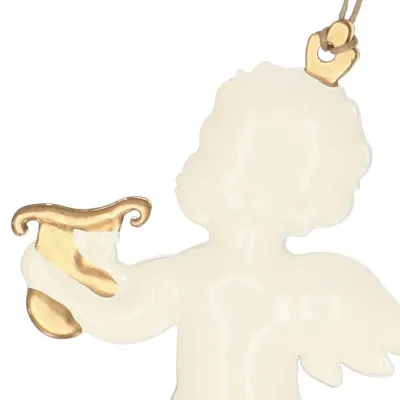 Vianočné kovové ozdoby - Anjeli s trúbkou, súprava 3ks