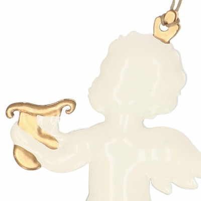 Vianočné kovové ozdoby - Anjeli s trúbkou, súprava 3ks