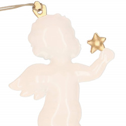 Vianočné kovové ozdoby - Anjeli s trúbkou, súprava 3ks