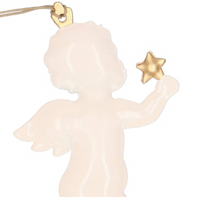 Vianočné kovové ozdoby - Anjeli s trúbkou, súprava 3ks