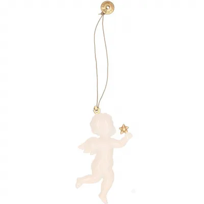 Vianočné kovové ozdoby - Anjeli s trúbkou, súprava 3ks