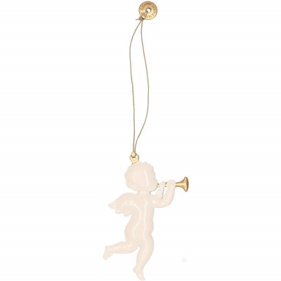 Vianočné kovové ozdoby - Anjeli s trúbkou, súprava 3ks