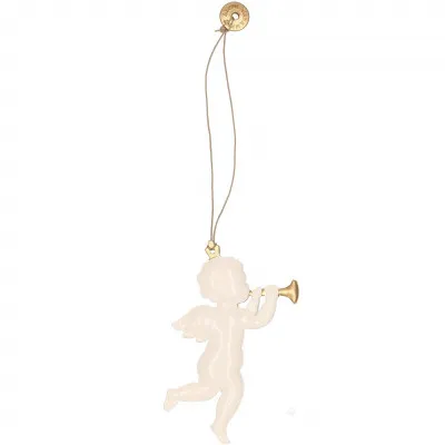 Vianočné kovové ozdoby - Anjeli s trúbkou, súprava 3ks