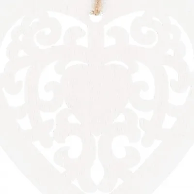 Vianočné drevené ozdoby - srdce, sada 6ks