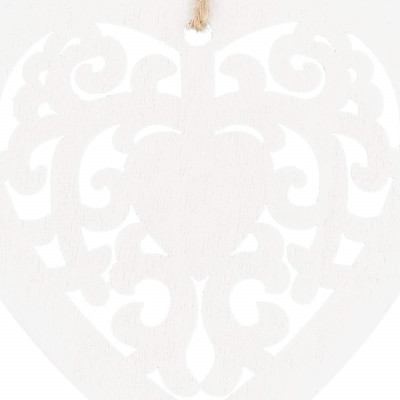 Vianočné drevené ozdoby - srdce, sada 6ks