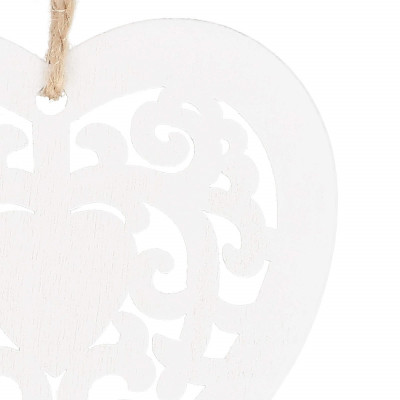 Vianočné drevené ozdoby - srdce, sada 6ks