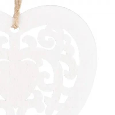 Vianočné drevené ozdoby - srdce, sada 6ks