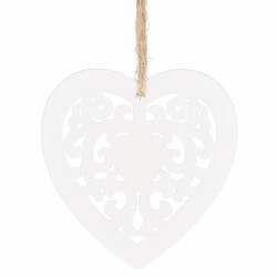 Vianočné drevené ozdoby - srdce, sada 6ks