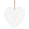 Vianočné drevené ozdoby - srdce, sada 6ks