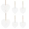 Vianočné drevené ozdoby - srdce, sada 6ks