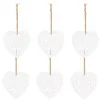 Vianočné drevené ozdoby - srdce, sada 6ks