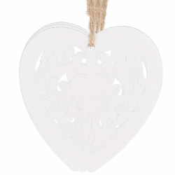 Vianočné drevené ozdoby - srdce, sada 6ks