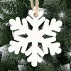 Vianočné drevené ozdoby - snehová vločka, biela, súprava 6ks