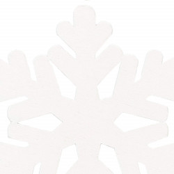 Vianočné drevené ozdoby - snehová vločka, biela, súprava 6ks