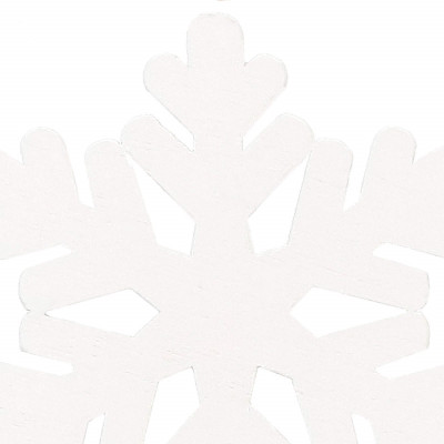 Vianočné drevené ozdoby - snehová vločka, biela, súprava 6ks