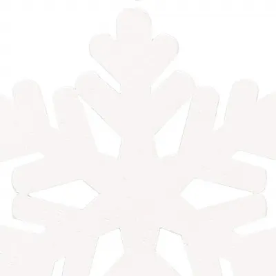 Vianočné drevené ozdoby - snehová vločka, biela, súprava 6ks