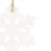 Vianočné drevené ozdoby - snehová vločka, biela, súprava 6ks