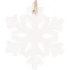 Vianočné drevené ozdoby - snehová vločka, biela, súprava 6ks