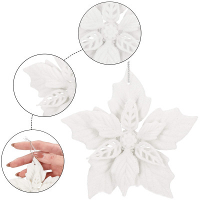 Vianočná hviezda s pútkom 12x12 cm, biela