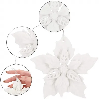 Vianočná hviezda s pútkom 12x12 cm, biela