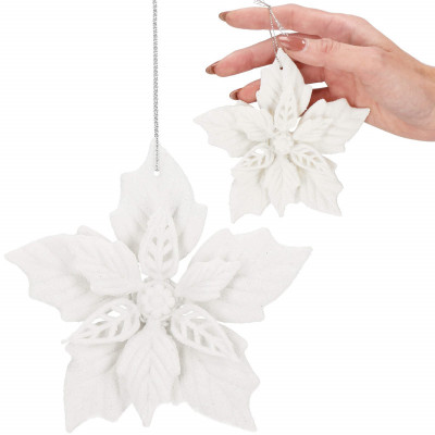 Vianočná hviezda s pútkom 12x12 cm, biela