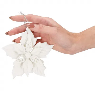 Vianočná hviezda s pútkom 12x12 cm, biela