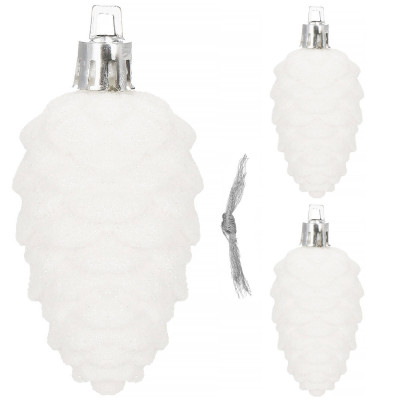 Vianočné ozdoby - Šišky, 9 cm, súprava 3ks