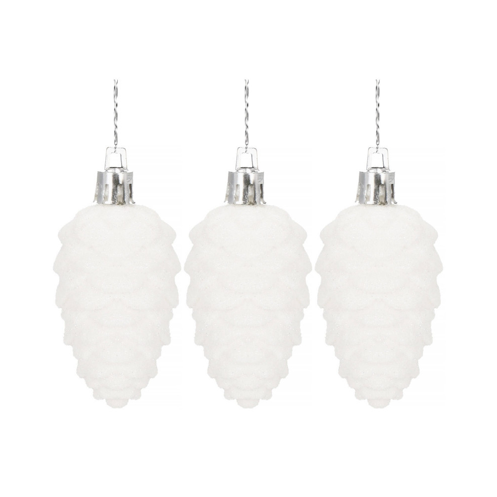 Vianočné ozdoby - Šišky, 9 cm, súprava 3ks