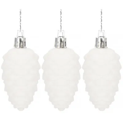 Vianočné ozdoby - Šišky, 9 cm, súprava 3ks