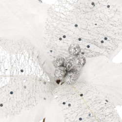 Vianočná hviezda na stonke 24x23 cm, biela