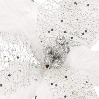 Vianočná hviezda na stonke 24x23 cm, biela