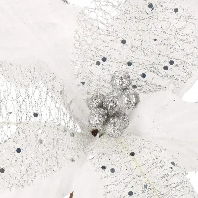 Vianočná hviezda na stonke 24x23 cm, biela