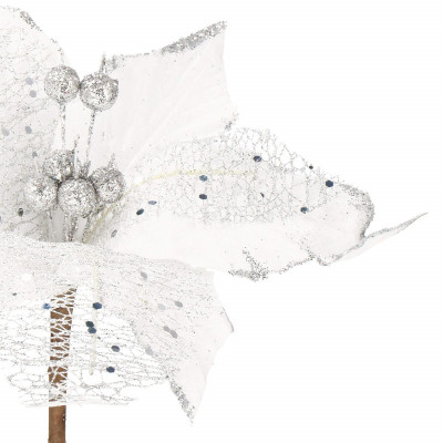 Vianočná hviezda na stonke 24x23 cm, biela