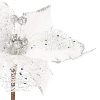 Vianočná hviezda na stonke 24x23 cm, biela