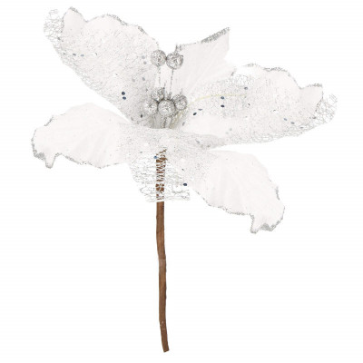 Vianočná hviezda na stonke 24x23 cm, biela