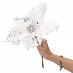 Vianočná hviezda na stonke 24x23 cm, biela