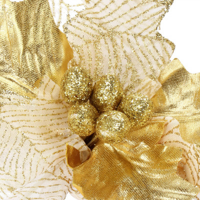 Vianočná hviezda na stonke 24x26 cm, zlatá