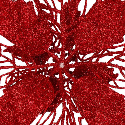 Vianočná hviezda s tŕňom 14x16 cm, červená