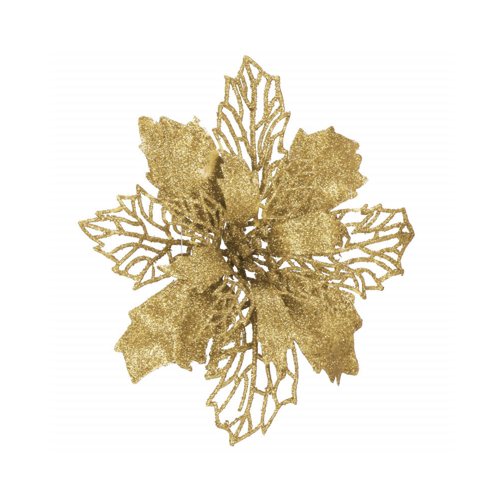 Vianočná hviezda s tŕňom 14x16 cm, zlatá