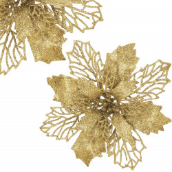 Vianočná hviezda s tŕňom 14x16 cm, zlatá