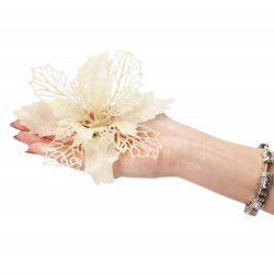 Vianočná hviezda s tŕňom 14x16 cm, krémová