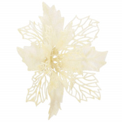 Vianočná hviezda s tŕňom 14x16 cm, krémová