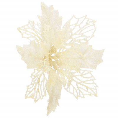 Vianočná hviezda s tŕňom 14x16 cm, krémová